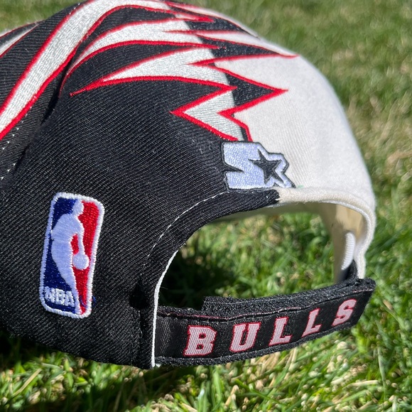 Vintage Chicago Bulls Starter Shockwave Snapback Hat Cap 90s NBA - Picture 3 of 6